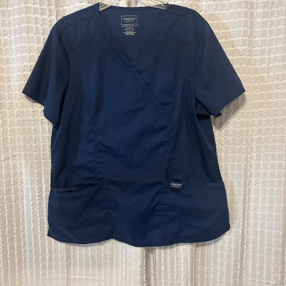 Cherokee Women's XL Dark Navy Scrub Top‎